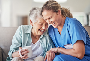 person receiving newburyport in-home senior care 