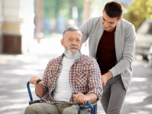 caregiver with senior